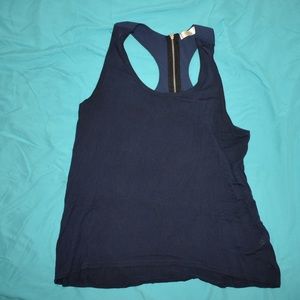 Soft Navy Blue Tank w/ Zipper